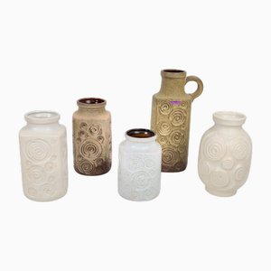 Vintage Jura Fat Lava Vases from Scheurich Keramik, 1970s, Set of 5