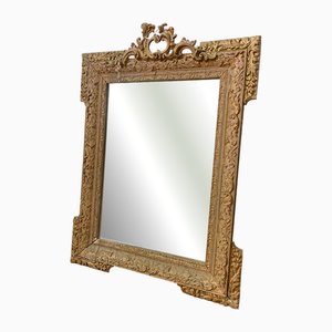 Miroir Ancien en Bois Doré, 1800s