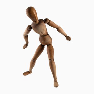 Gegliederte Kunstfigur aus Holz, 1950er