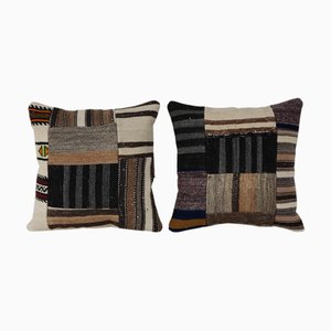 Vintage Turkish Kilim Cushion Covers in Wool, 2010s, Set of 2