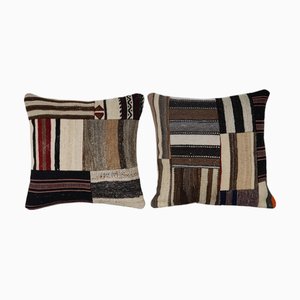 Türkische Vintage Kelim Kissenhüllen, 2010er, 2er Set