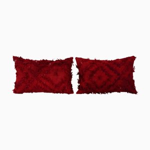 Handwoven Turkish Flokati Shaggy Cushion Covers, 2010s, Set of 2