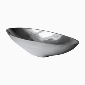 Große tiefe Schale aus poliertem Aluminium, 1980