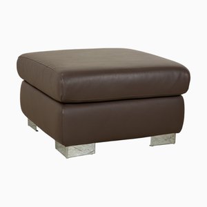 Courage Ottoman in Brown Leather from Ewald Schillig