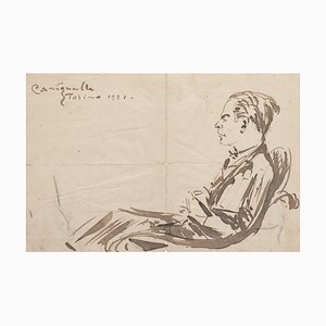 Francesco Cangiullo, Retrato de Felice Casorati, Dibujo a tinta china, 1921