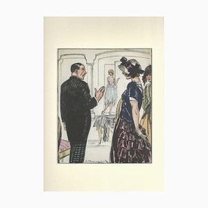 Luigi Bompard, Fiesta, Técnica mixta sobre papel