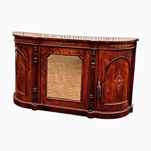 Victorian Walnut Inlaid Credenza with Key