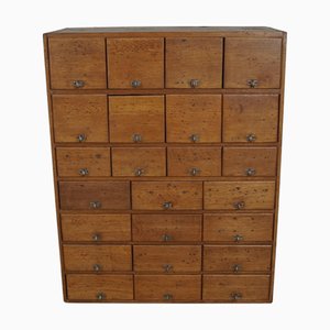 Mueble de botica alemán vintage de pino y roble, años 50