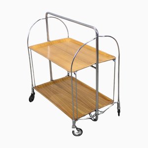 Mid-Century Chrome Folding Serving Trolley, 1950s