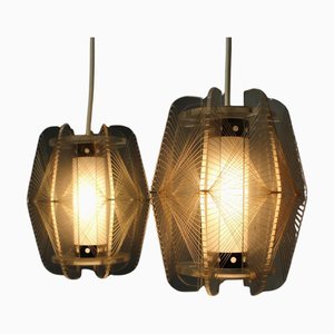 Vintage Spinnennetz Hängelampe, Ehemalige Tschechoslowakei, 1960er