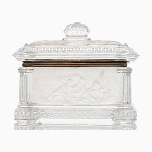 Candy Jar in Clear Crystal and Brass from Baccarat, France, 1940s