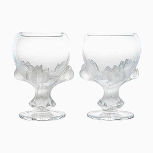 Bowl Vases in Crystal from Lalique, France, 1975, Set of 2