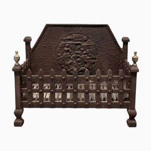 Large Antique Iron Fire Grate, 1900
