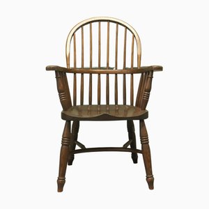 Country Carver Chair in Elm with Crinoline Stretcher, 1960