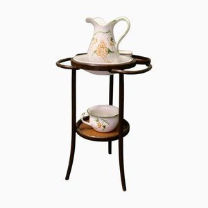 Bentwood Wash Stand with Jug and Bowl, Set of 2