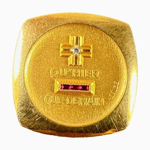 Französischer Liebesanhänger aus 18 Karat Gelbgold, 1950er