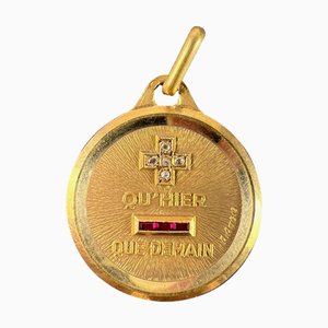 French 18k Yellow Gold Love Charm Pendant, 1950s