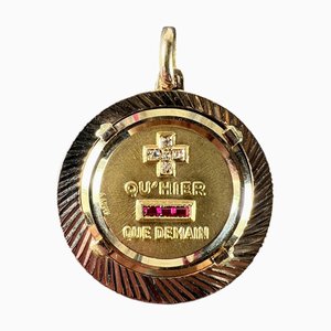 Grand Pendentif Love en Or Jaune 18k, 1950s