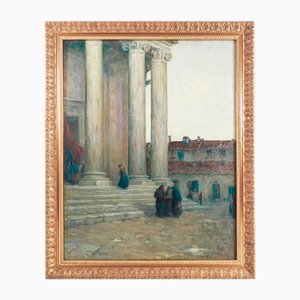 Giovanni Depetris, Nach der Messe, Ölgemälde, 1918, Gerahmt