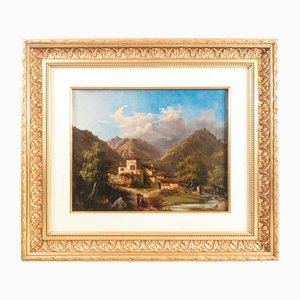 GB Lelli, Alpine Serenity, Öl auf Leinwand, Gerahmt