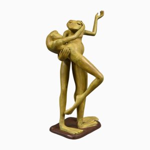 Salsa Dancing Frogs in Bronze