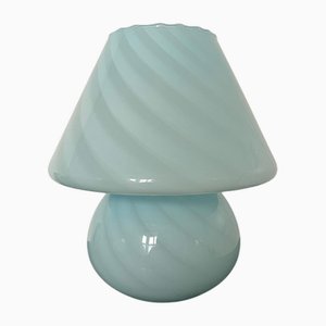 Vintage Light Blue Murano Glass Mushroom Lamp