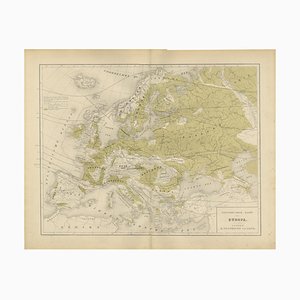 Physische Karte von Europa von Frijlink & Van Otterloo, 1876