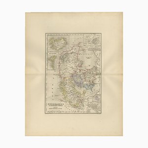 Antique Map of Denmark, 1876