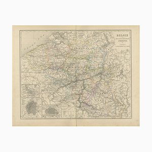 Karte von Belgien und dem Großherzogtum Luxemburg, 1876