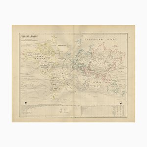 Mappa del mondo in proiezione Mercators, 1876