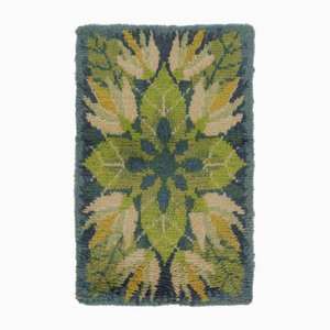 Tapis Rya Bleu à Motifs Géométriques, Suède