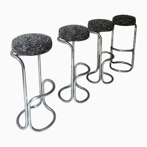 Vintage Bar Stools by Luc Meerschaert and Ivan De Cock, 1970s, Set of 4