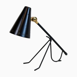 Schwarze Dreibein Tischlampe von Falkenbergs Belysning, 1950er