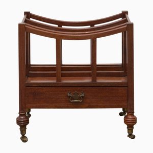 English Mahogany Magazine Rack, 1920s