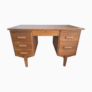 Mid-Century Modern Oak Teacher's Desk, 1980s