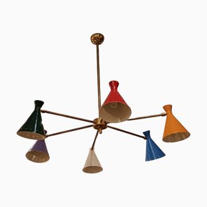 6-Light Chandelier from Stilnovo, Italy, 1970s