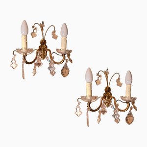 Vintage Sconces in Brass, 1930s, Set of 2