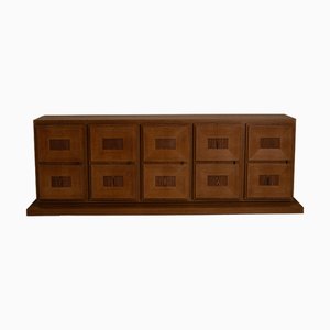 Large Brutalist Wenge Sideboard, Belgium, 1980s