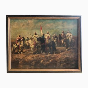 Circle of Adolph Schreyer, Figures on Horseback, 1800er, Öl auf Leinwand