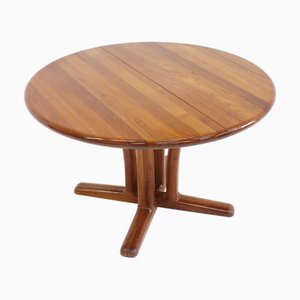 Vintage Danish Round Extendable Dining Table in Teak from Dyrlund, 1960s