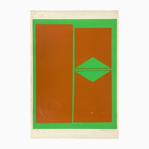 Karl-Heinz Franke, Orange & Neongrüne Komposition, 1960er, Siebdruck