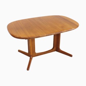 Vintage Danish Oval Extendable Dining Table in Teak from Glostrup, 1960s
