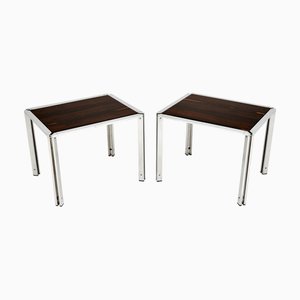 Italienische Vintage Chrom Beistelltische, 1960er, 2er Set