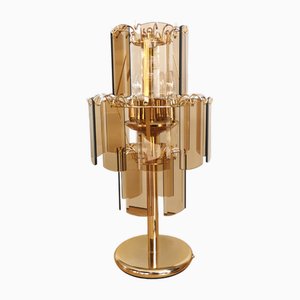 Österreichische Vintage Rauchglas Schreibtischlampe von Eglo Leuchten, 1980er