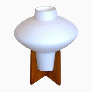 Swedish Glass and Pine Table Lamp by Uno & Östen Kristiansson for Luxus, 1960s