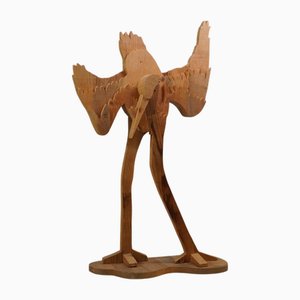 Design Michelangelo, Skulpturaler Flamingo, 1970er, Holz