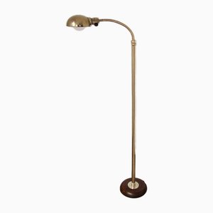 Art Deco Bauhaus Nickel-Plated Brass Floor Lamp, 1930s