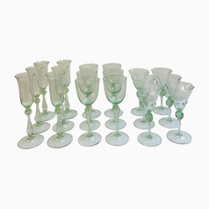 Antike Murano Gläser, 19. Jh. Salviati Company of Venice zugeschrieben, 18 . Set