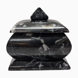 Schwarze Vintage Schmuckschatulle aus Marmor, 1970er