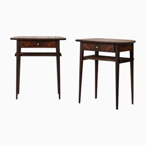 Scandinavian Mahogany Bedside Tables, 1950s, Set of 2
